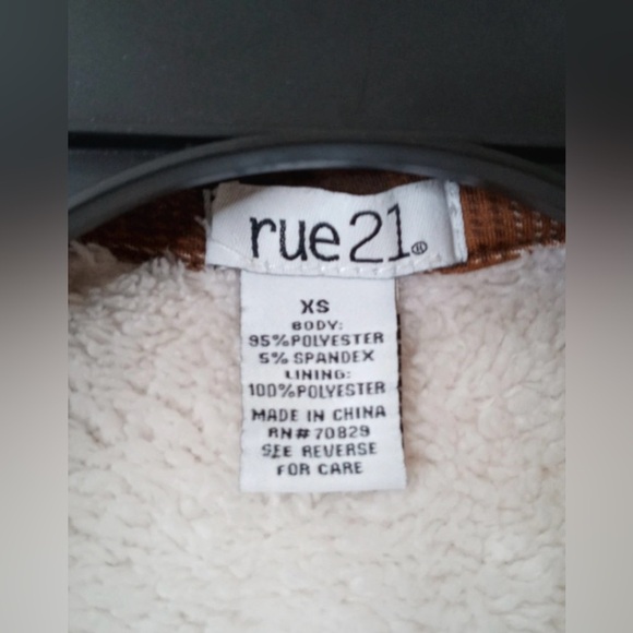 Rue21 Brown Plaid Sherpa-Lined Shacket XS - Picture 8 of 8